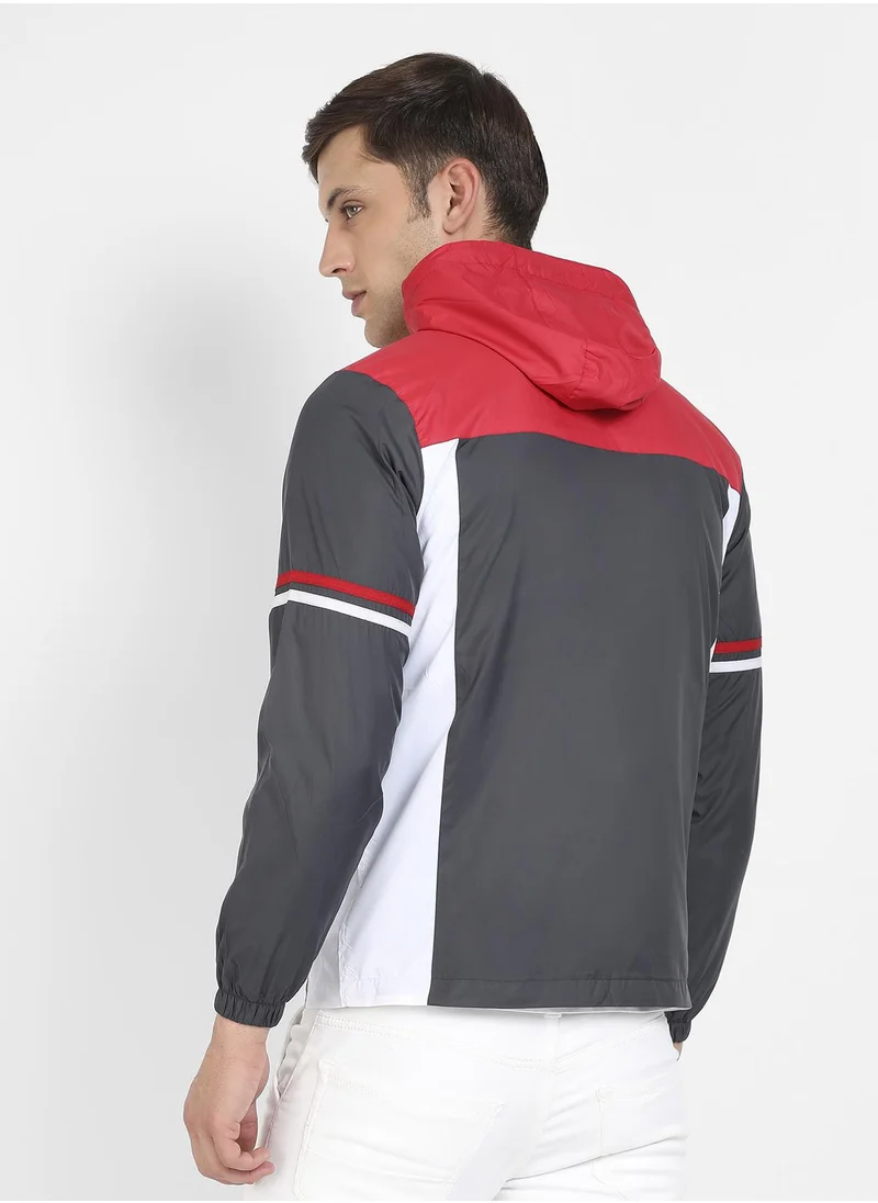 Campus Sutra Men's Multicolour Zip-Front Jacket With Insert Pocket