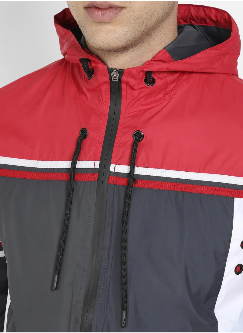 Campus Sutra Men's Multicolour Zip-Front Jacket With Insert Pocket
