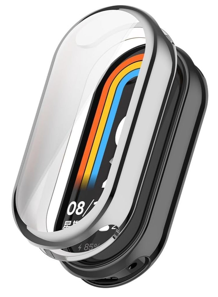 Hard PC Protective Case Cover for Mi Band 8 and Mi Band 9, Shockproof Anti-Scratch Slim Lightweight Full Protective Edge Cover (Silver) - Image 1