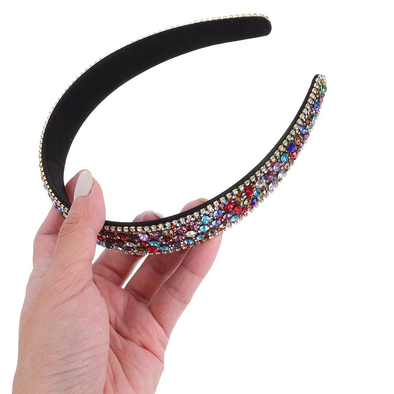 2 Pcs Non Slip Padded Rhinestone Headbands For Women Wedding Daily Wear Hair Accessories - Image 5