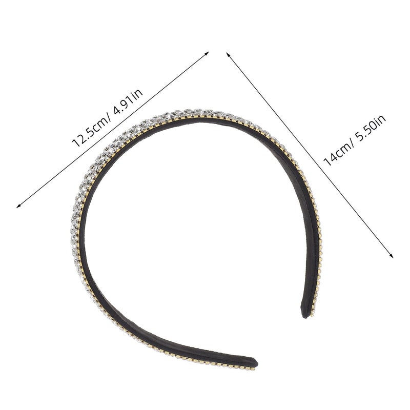 2 Pcs Non Slip Padded Rhinestone Headbands For Women Wedding Daily Wear Hair Accessories - Image 3