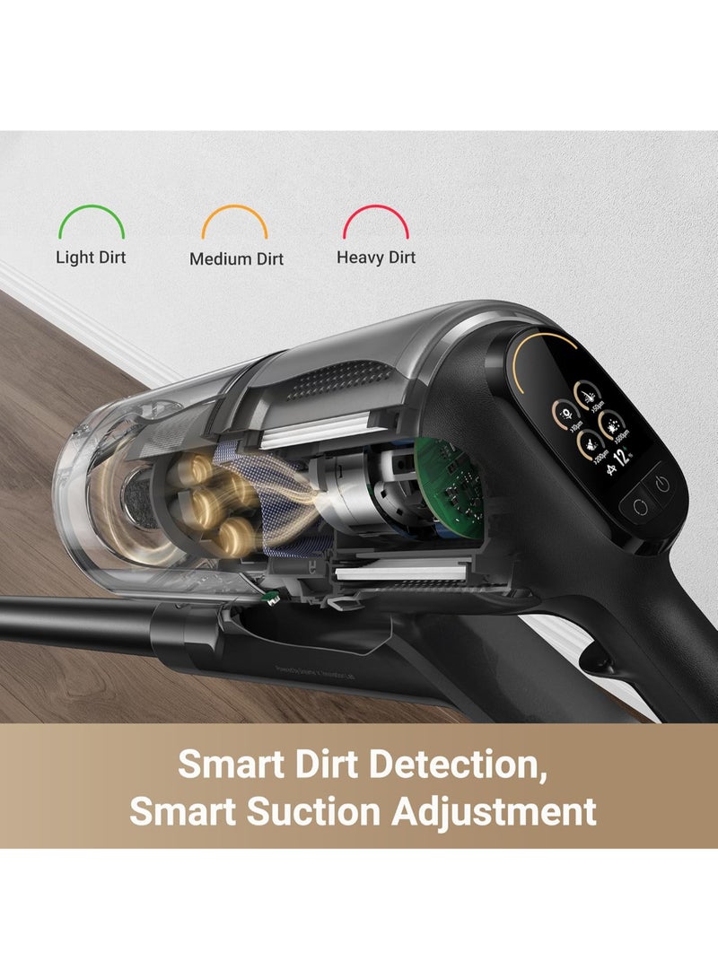 Dreame Z30 Cordless Stick Vacuum, 30000pa Suction, High-speed Motor, 855W, 90min Maximum Cleaning Time, HEPA H14 Filtration, Dust Reveal Technology, Pet Deshedding Tool, Multi-surface Vaccuming, Dirt Detection, Auto Suction Adjustment, Z30 black 440 W VZVZ23A black - Image 4