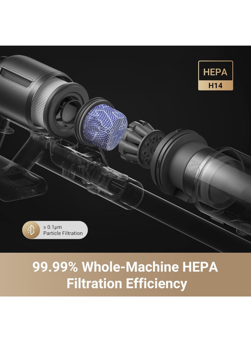 Dreame Z30 Cordless Stick Vacuum, 30000pa Suction, High-speed Motor, 855W, 90min Maximum Cleaning Time, HEPA H14 Filtration, Dust Reveal Technology, Pet Deshedding Tool, Multi-surface Vaccuming, Dirt Detection, Auto Suction Adjustment, Z30 black 440 W VZVZ23A black - Image 3