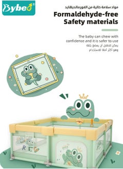 Bybeo Large Baby Playpen Fence, Portable Babies Playards for Toddlers, Safety Infant Activity Center,  Sturdy Play Area, with 2 Pull Rings, 60 Marine Balls and Storage Bag, 180x200cm  - Image 4