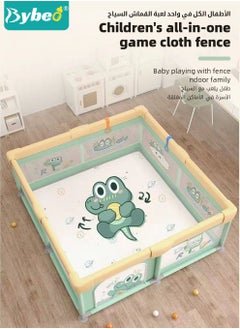 Bybeo Large Baby Playpen Fence, Portable Babies Playards for Toddlers, Safety Infant Activity Center,  Sturdy Play Area, with 2 Pull Rings, 60 Marine Balls and Storage Bag, 180x200cm  - Image 2