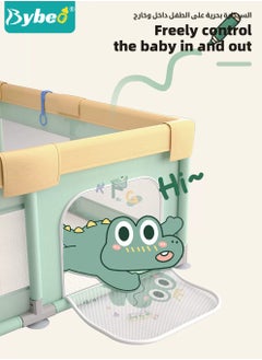 Bybeo Large Baby Playpen Fence, Portable Babies Playards for Toddlers, Safety Infant Activity Center,  Sturdy Play Area, with 2 Pull Rings, 60 Marine Balls and Storage Bag, 180x200cm  - Image 5