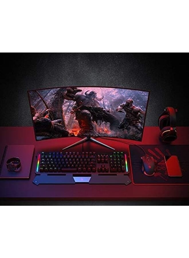 ماركة غير محددة لوحة مفاتيح الألعاب الضوئية B875N Light Strike Rgb Lk Sound Creator Tech وإضاءة خلفية قابلة للتعديل واستجابة صفرية ومفاتيح مزدوجة قابلة للبرمجة ومتينة للغاية ونظام وهج النيون Lk Blue Switch  - Image 3