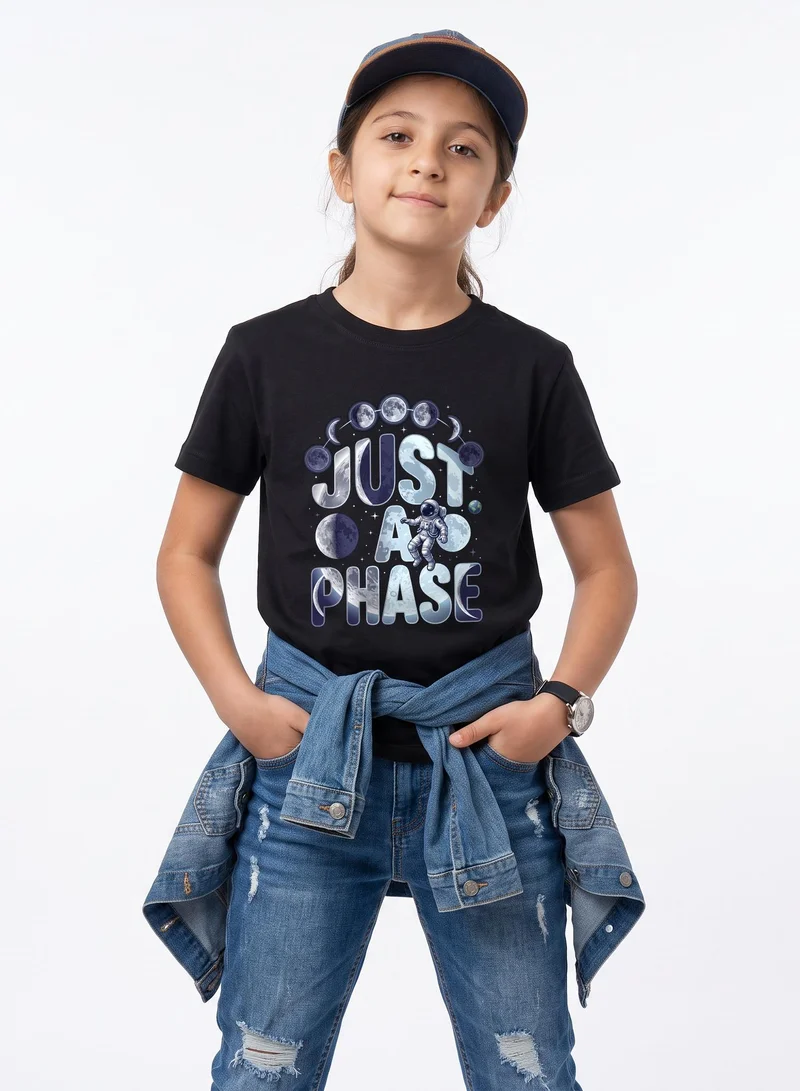 Funkaar Black Funkaar Just A Phase Space Astronaut Kids T-Shirt – Boys & Girls  | Best Price UAE