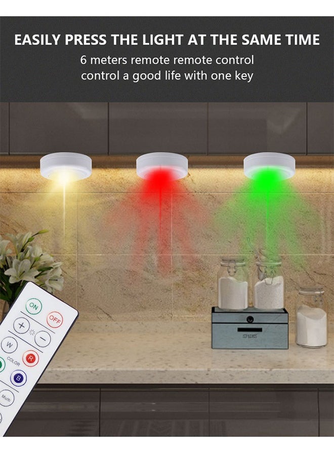 Generic 3Pcs Puck Lights with Remote 3 Pack 13 Color Changing Under Counter Lights Wireless Under Cabinet Lights Battery Powered Dimmable Battery Operated Light Stick On Lights  - Image 5