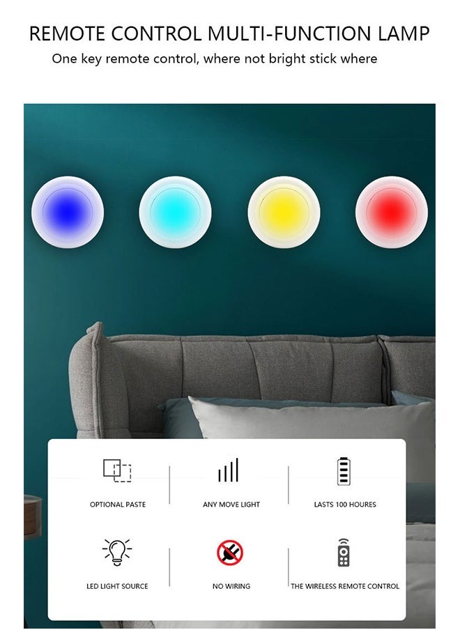 Generic 3Pcs Puck Lights with Remote 3 Pack 13 Color Changing Under Counter Lights Wireless Under Cabinet Lights Battery Powered Dimmable Battery Operated Light Stick On Lights  - Image 2