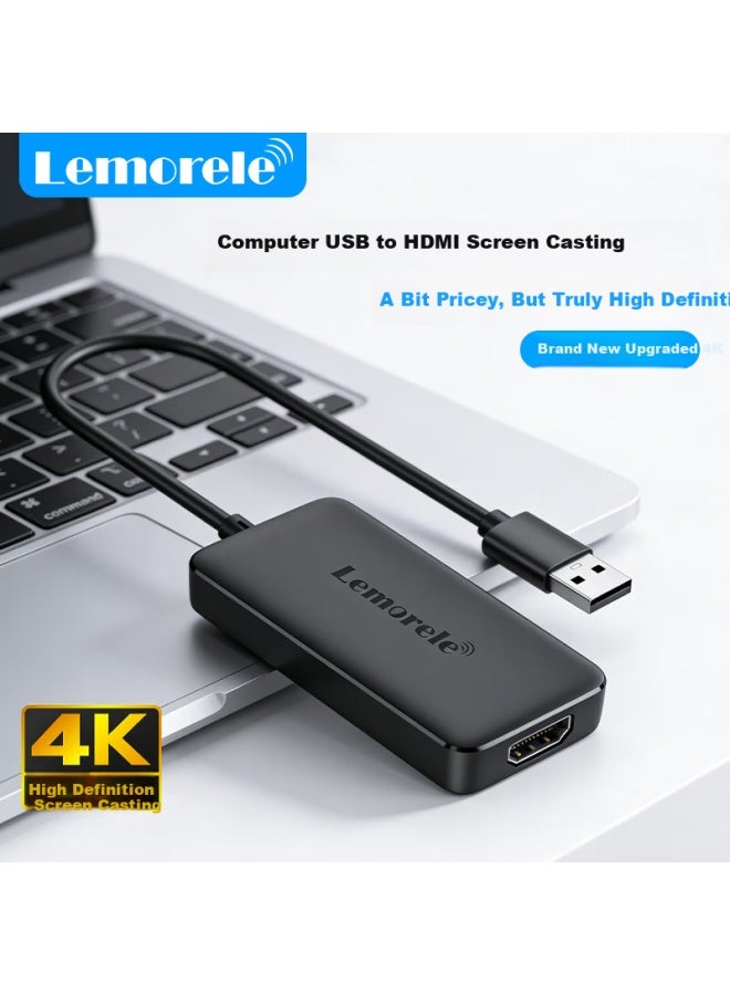 Lemorele Usb To Hdmi Cable 4k60hz Hd Laptop Hdmi Converter Dock For Macbook Multi-screen Expansion Adapter Hd50 - Image 1