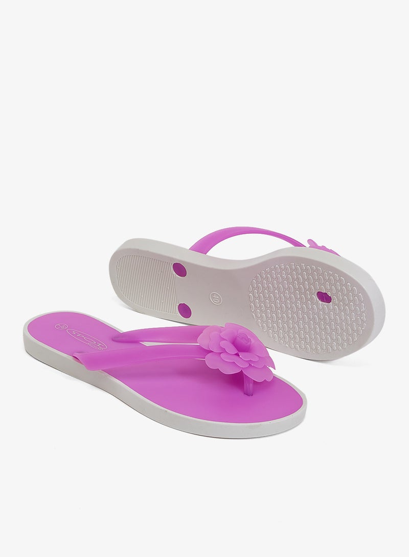 Spot-On Flip Flop With Flower Detail - Image 3