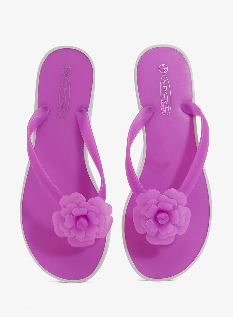 Spot-On Flip Flop With Flower Detail - Image 4