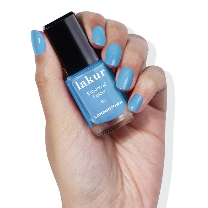 LONDONTOWN lakur Nail Polish - Chip-Resistant, Non-Toxic, Conditions & Hydrates Nails Glossy Pacific Pool Blue, Hot Spring, .40 fl oz - Image 2