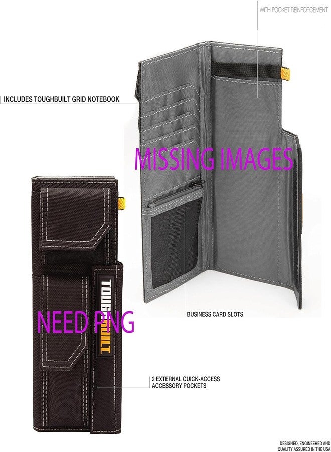 ToughBuilt - Organizer + Medium Grid Notebook, Durable Jobsite Writing Set with Protective Cover, Heavy-Duty Elastic Bands and Grid Paper for Planning, Sketching & On-Site Notes - Image 3