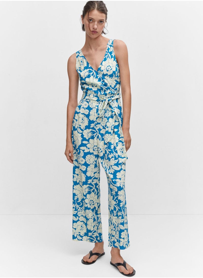 MANGO - Floral Printed One Piece Suit - Image 1