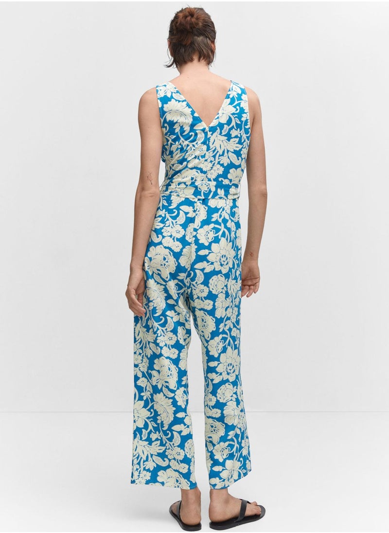 MANGO - Floral Printed One Piece Suit - Image 1