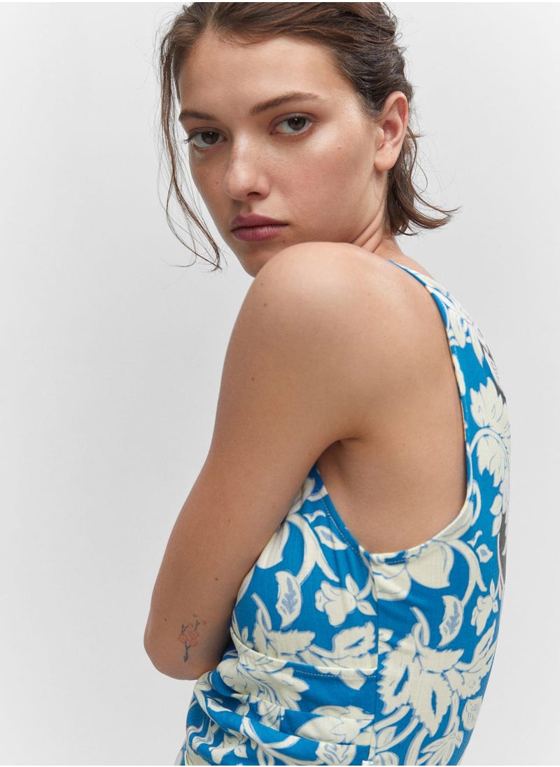 MANGO - Floral Printed One Piece Suit - Image 1