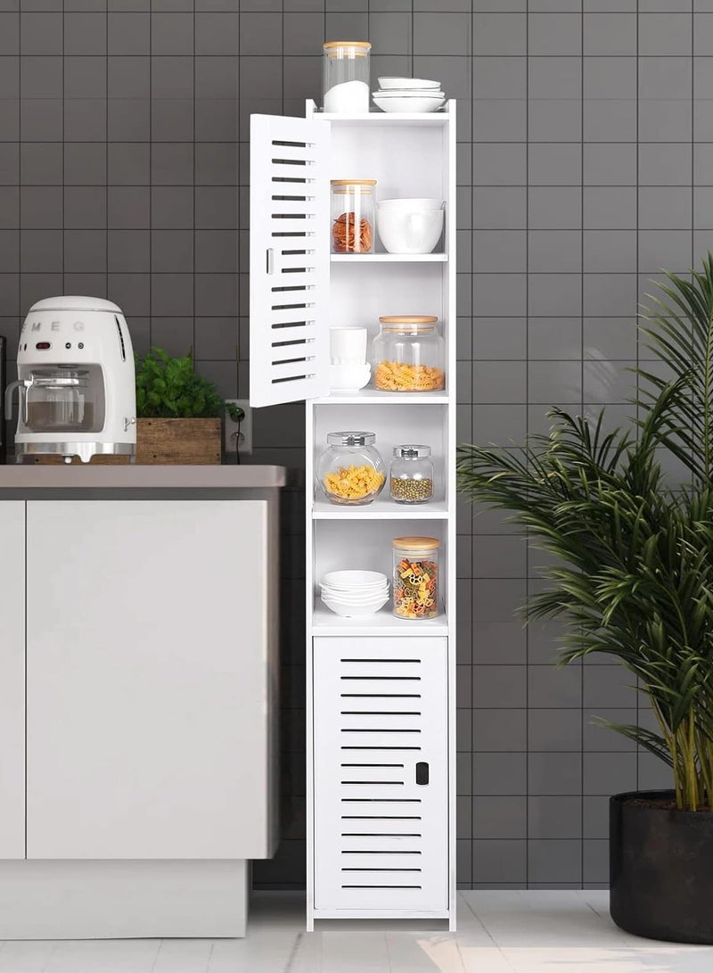 TPGP Bathroom Storage Cabinet, Floor Standing Display Cabinet, Home Storage Furniture Organizer Unit for Office Living Room Kitchen Entryway, White - Image 4