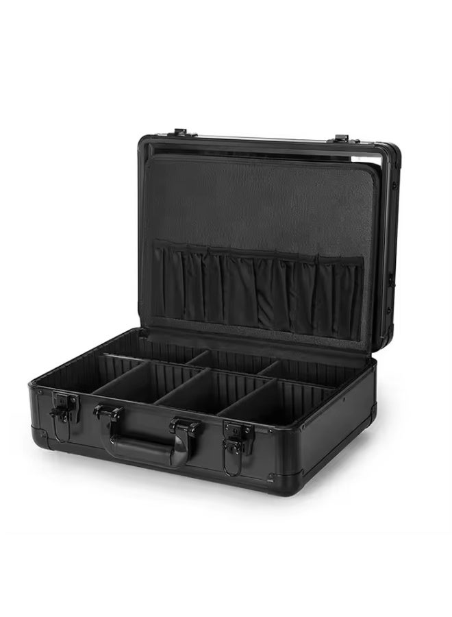 حقيبة مكياج للسفر، حقيبة مستحضرات تجميل مع مرآة مضيئة، حقيبة تنظيم أدوات المكياج المحمولة مع فواصل قابلة للتعديل - Image 3