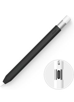 Elago Classic Pencil Case compatible with Apple Pencil USB-C Cover Sleeve, Classic Design Compatible with Magnetic Charging - Black Silver  - Image 1