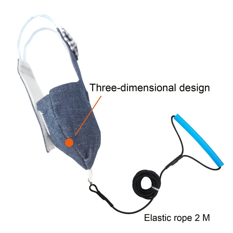 VANTRONIK VANFAVORI Bird Diaper Harness Flight Suit Clothes with 80 Inch Flying Leash for Parrots Cockatiel Pet Birds, Denim Blue, S Size, Including A Cotton Pad - Image 2