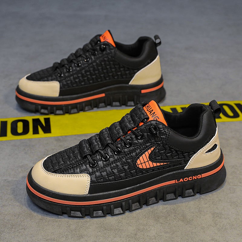 Men'S Shoes Winter 2023 New Thick-Soled Casual Board Shoes Men'S Working Leather Shoes Sports Trendy Shoes Junior Boys Thick-Soled - Image 3
