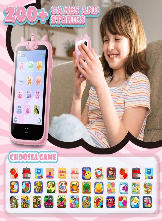 E teacher Kids Smart Phone for Girls Toys, 3.97" Touchscreen Kids Cell Phone , Christmas Birthday Gifts for Girls Age 3-12, Toddler Learning Play Toy Phone, 8GB Card Pink - Image 2