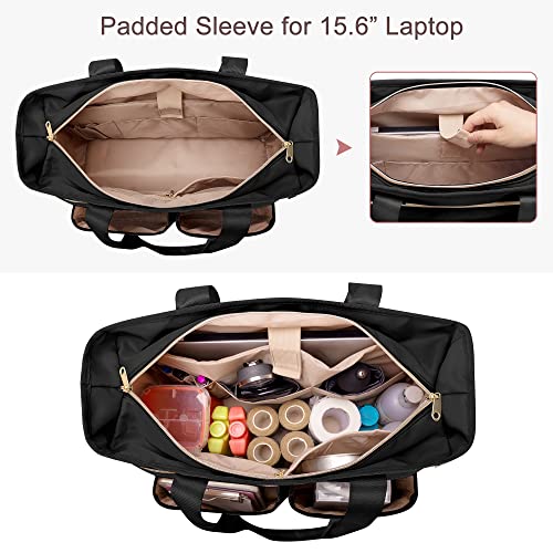 Fasrom Nurse Tote Bag for Work Nurses with Laptop Sleeve, Home Health Clinical Bag for Nursing Students and Medical Assistant, Black (Patent Pending) - Image 4