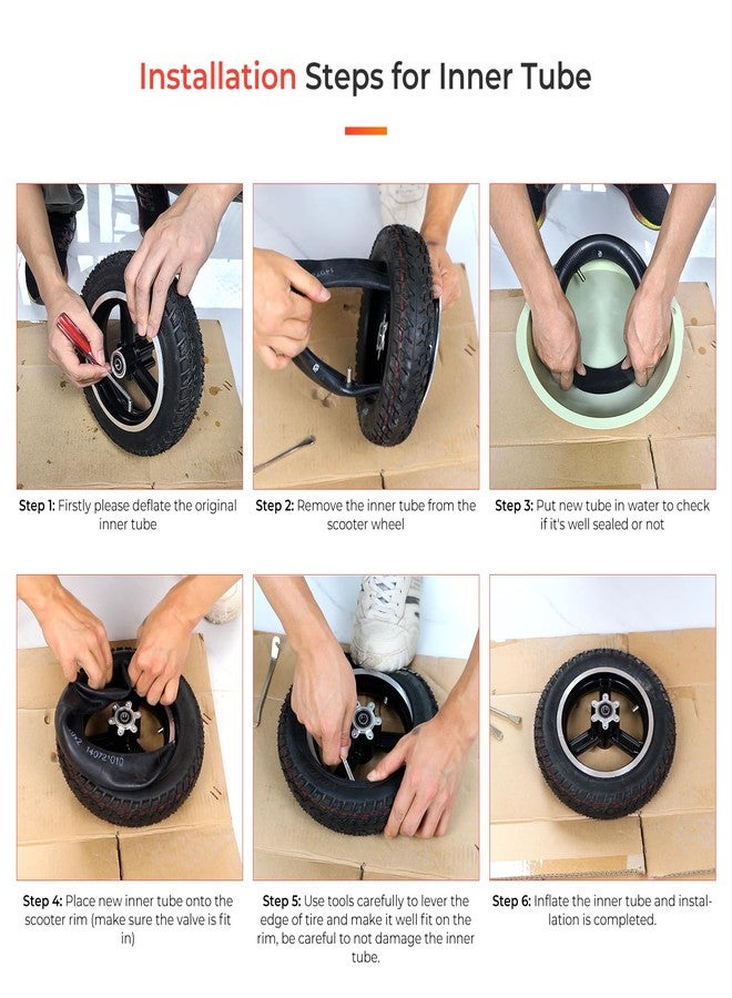 LUCK4U (2-Pack) 10x2.125 Replacement Inner Tubes with straight valve for F30 F20 F25 F40 Scooter for 10 inch Scooter - Image 5