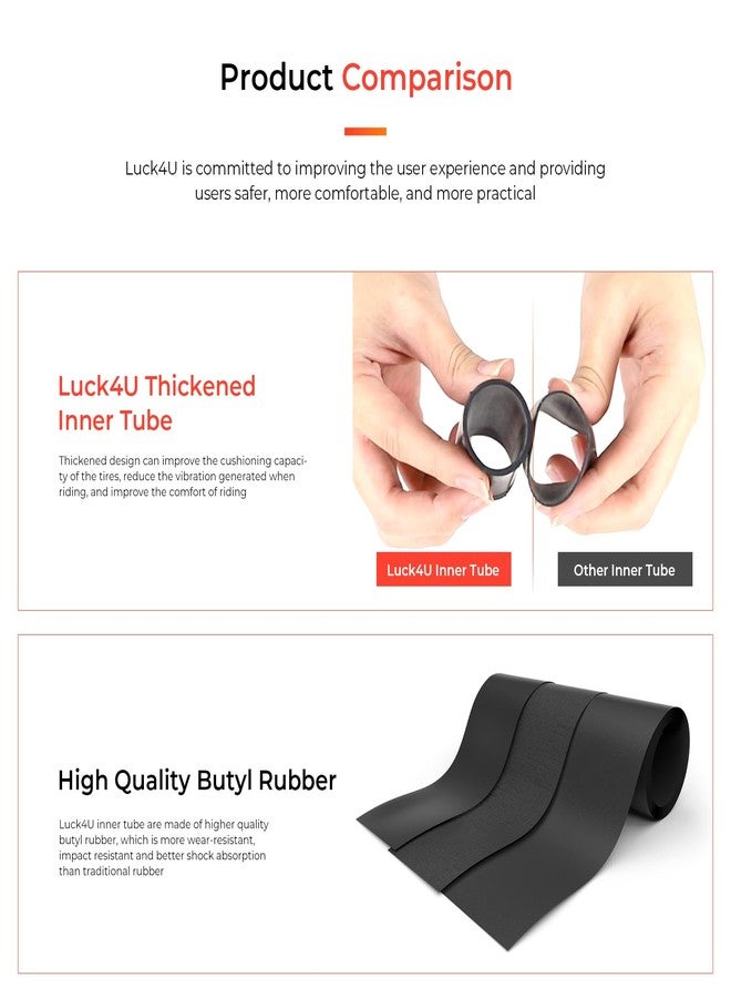 LUCK4U (2-Pack) 10x2.125 Replacement Inner Tubes with straight valve for F30 F20 F25 F40 Scooter for 10 inch Scooter - Image 2