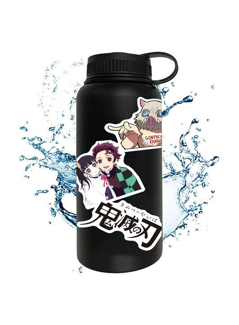 Color Fans 100 Pcs Demon Slayer Waterproof Stickers Cute Anime Cartoon Vinyl Aesthetic Sticker Laptop Skateboard Luggage Computer Water Bottle Graffiti Sticker Packs for Kids Teens Girls Adults - Image 5
