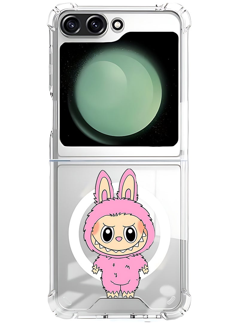 Theodor Magnetic Case for Samsung Galaxy Z Flip 6 Compatible with MagSafe Wireless Charging, Shockproof Phone Bumper Cover Labubu (7) - Image 1