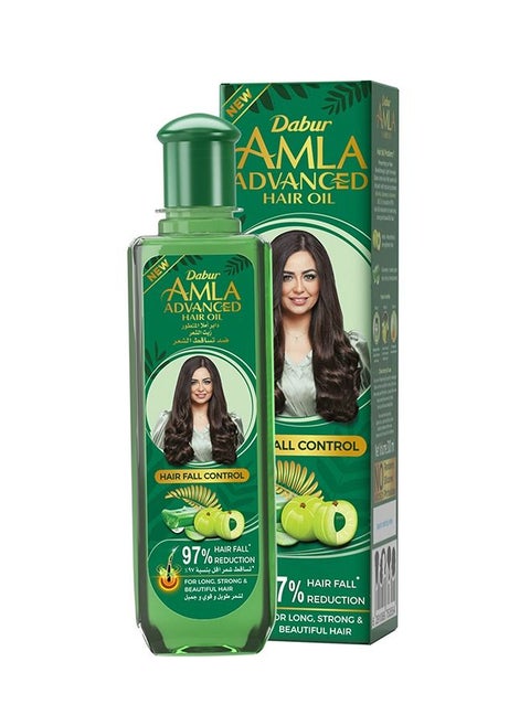 Dabur Amla Advanced Hair Oil with 97% Hair Fall Reduction for Long, Strong and Beautiful Hair - Infused with Amla, Aloe Vera and Vitamins B5 and E - 200ml