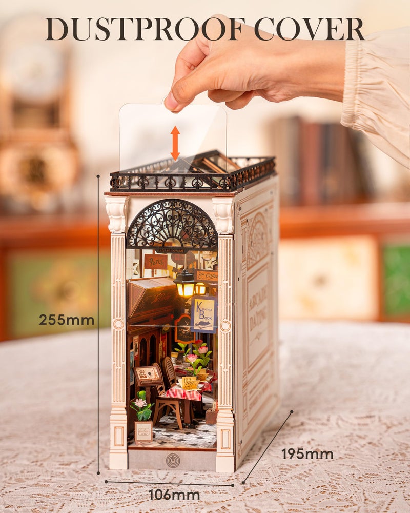 Rolife DIY Book Nook Kit for Adults European Arcade Street Scene, Miniature House Kits 3D Wooden Puzzle Booknook with LED Lighting, Home Decor Craft Creative Gift for Mom Dad Teens - Image 5