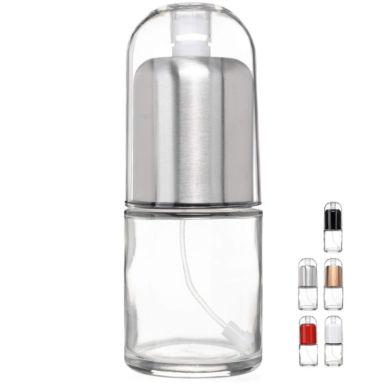 CHEFVANTAGE Olive Oil Sprayer and Oil Mister Elegant Glass Bottle with Clog-Free Filter & Leak Proof Top - Stainless Steel - Image 1