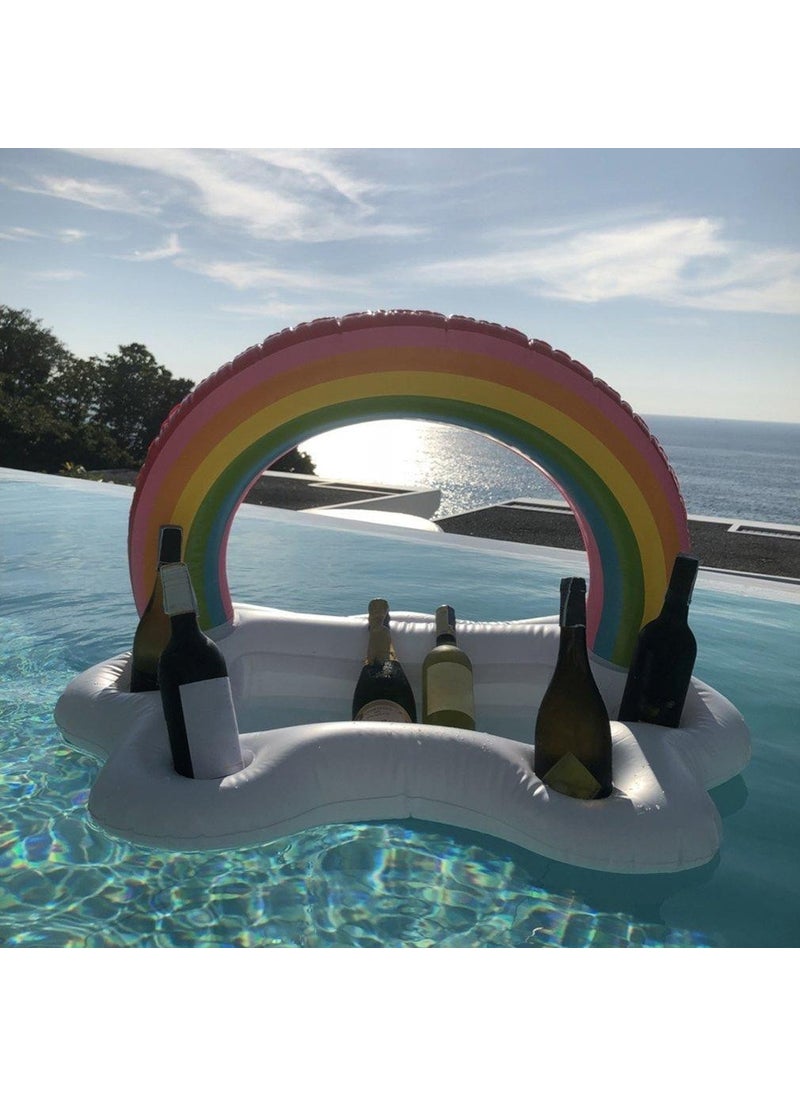 Schulzz - Rainbow Cloud Inflatable Sea Pool Cup Holder Float Bar - Image 1