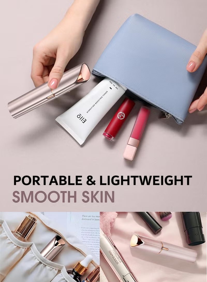 Facial Hair Removal for Women, Painless Epilator Hair Remover Device with 2 Pcs Replacement Heads , USB Rechargeable Face Electric Razor and Trimmer for ladies Lip, Chin, Arms - Image 3