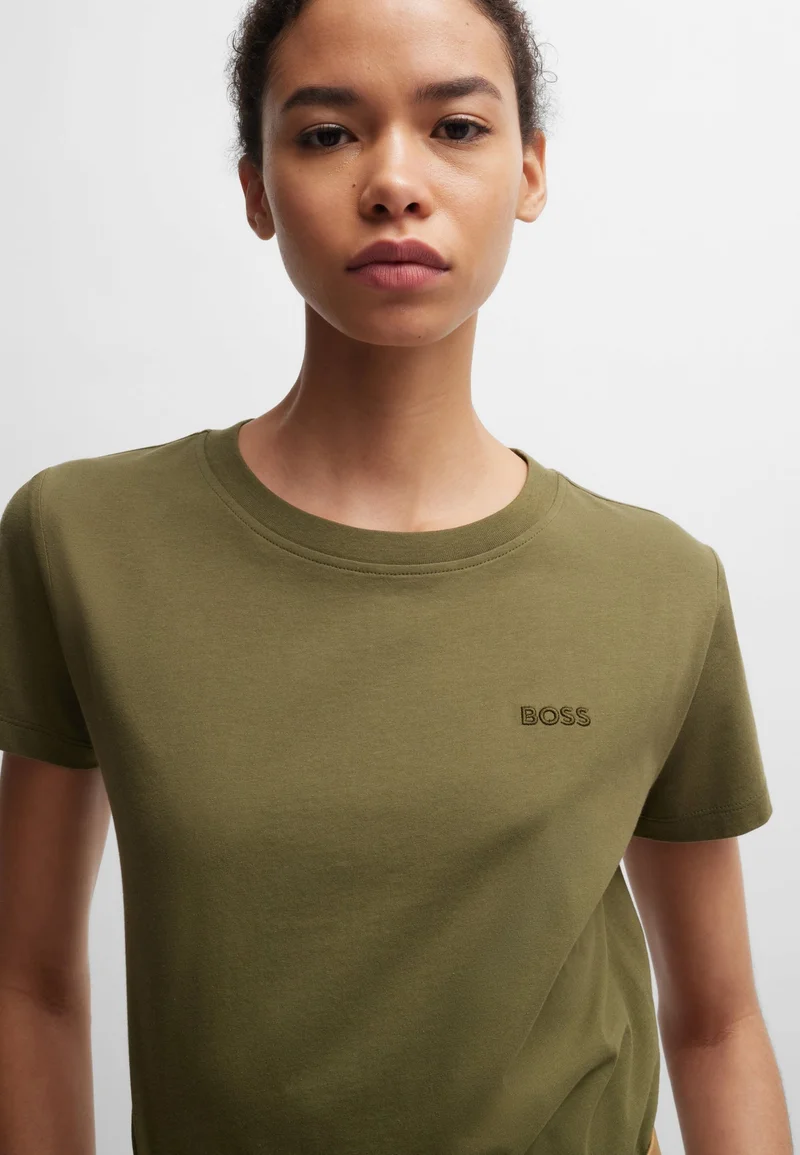 BOSS Cotton-jersey slim-fit T-shirt with tonal logo