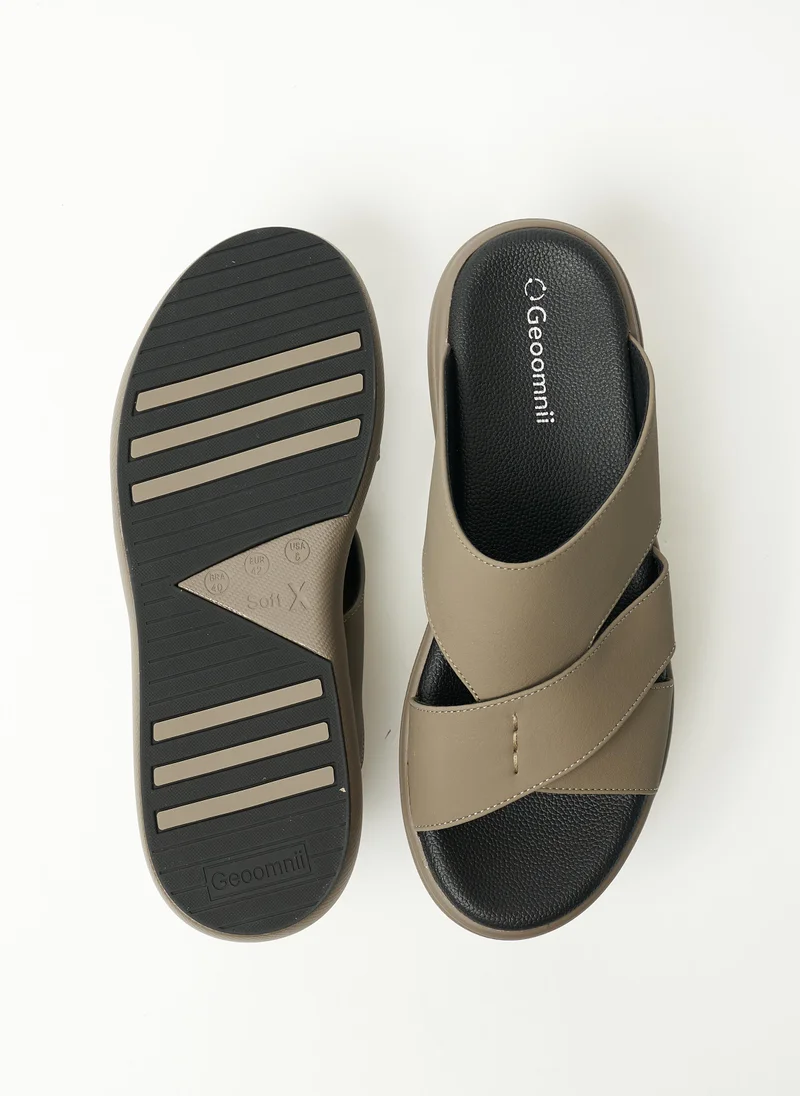 Geoomnii BEIGE Geoomnii Mens Arabic Sandals Beige for Men | Best Price UAE