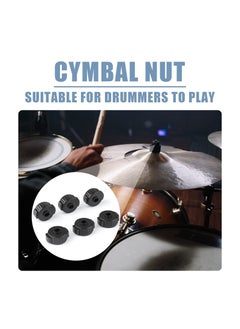 Excefore 6Pcs Quick Release Cymbal Nuts, 8mm Cymbal Mate Nut Black Plastic Cymbal Lock Nut Replacement for Percussion Drum Kit Jazz Drum Parts Accessories  - Image 5