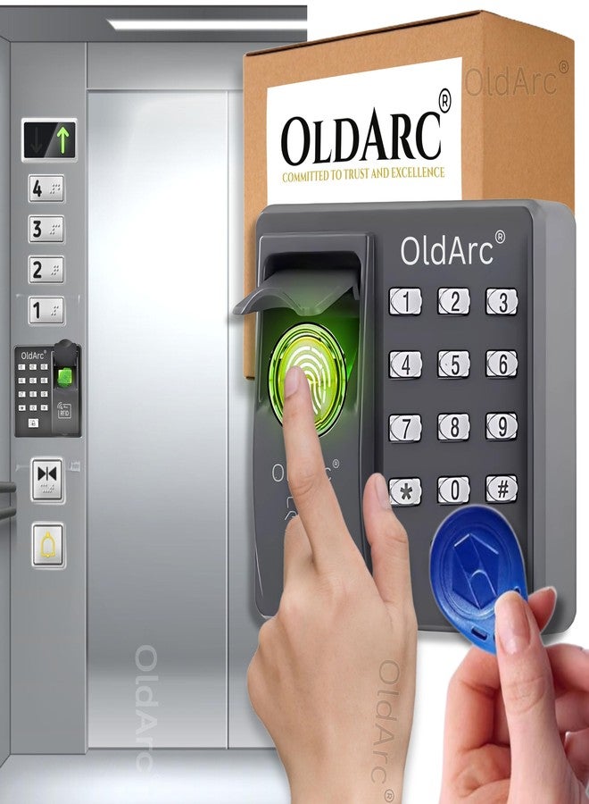 OldArc E7 Lift Access Control | Fingerprint Lift Entry Card Reader Elevator Access Control 12VDC | 500 User Biometric Finger Scanner + RFID Card Elevator for Building Apartment Lift Entrance Control - Image 1