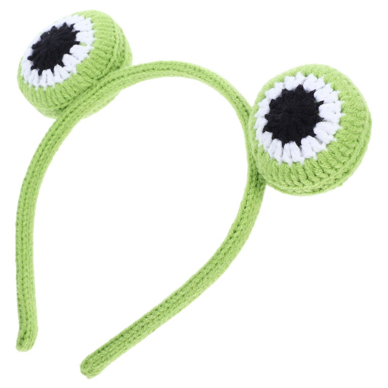 Crochet Headband For Women Knitted Frog Eye Stretchy Band Cute Makeup Hair Accessory For Parties Festivals And Themed Events - Image 1