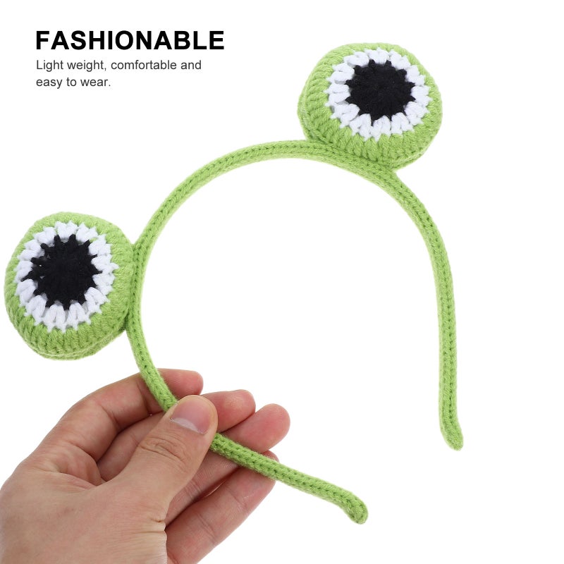 Crochet Headband For Women Knitted Frog Eye Stretchy Band Cute Makeup Hair Accessory For Parties Festivals And Themed Events - Image 3