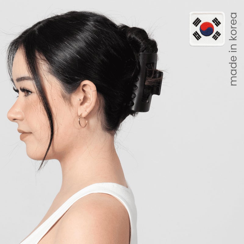 Mello The Original Mello Hair Claw Clip Squishy Claw Clip Made in Korea Patent Pending 30021976 (Black, Medium) - Image 3
