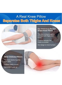 XiuWoo memory foam leg pillow, Real Knee Pillow for Side Sleepers Separates The Knees for More Comfort Semicircle Round Shape Leg Pillows for Sleeping Promote Sleeping  - Image 2