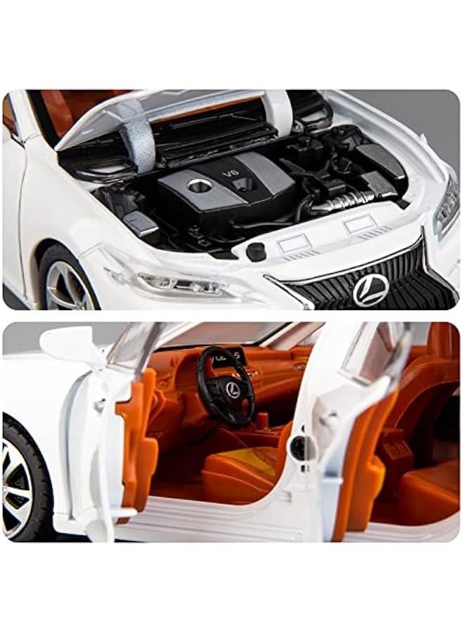 سيارة نموذجية 1/24 ليكسس ES300 مصنوعة من السبائك مع ضوء وصوت، لعبة سيارة قابلة للتحصيل، الأبواب يمكن فتحها، هدية للأطفال والصغار، سيارة بيضاء - Image 4