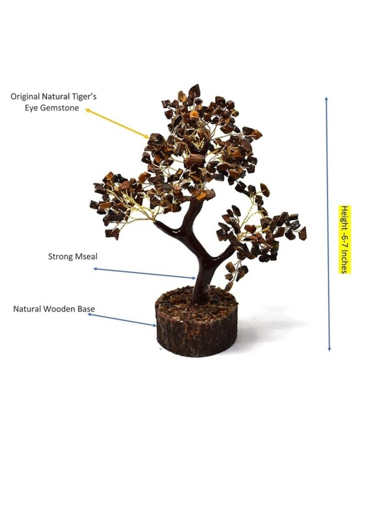 REBUY REBUY Tiger Eye Tree Crystal Tree Gemstone Tree Healing Stone Chakra Healing Tree 300 beads  - Image 1