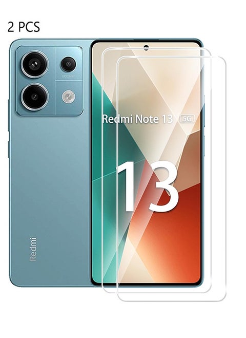 2 pack Xiaomi Redmi Note 13 / Note 13 Pro Anti-drop Screen Accessories Anti-Fingerprint Anti-scratch Protection film Protector Tempered Glass Comfortable Touch [Easy Installation]