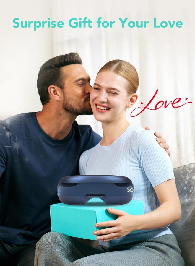 SKG Eye Massager with Heat, Bluetooth Heated Eye Massager for Migraines Relief with Vision Window Music, Soothing Eye Care to Relax Eyes, Reduce Dry Eyes, Best Gifts for Women Men, E3 PRO - Image 2